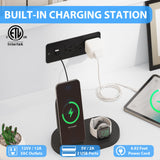 Patikuin White Dresser for Bedroom with LED Light & Charging Station, 6 Drawers Wooden Dressers with Open Space, Modern Chest of Double Wide Drawers for Living Room, Entryway, Hallway TV Stand Patikuin