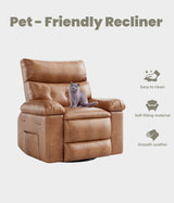 GarveeHome Oversized Recliner Chair - Faux PU Leather Large Manual Recliner for Adults, Exceptional Comfort Lazy Chair with 1.5X Sponge Filling and Easy Recline Mechanism for Relaxation GarveeHome