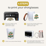 Your Dream Party Shop Sublimation Shot Glasses 24 Pcs, 1.5 oz Each, Sublimation Shot Glass Blanks, Shot Glass, Blank Shot Glasses, Glass Sublimation Blanks, Long Shot Glasses, White Shot Glasses Your Dream Party Shop