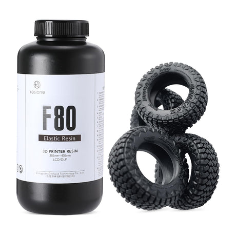 RESIONE 3D Printer Resin, F80 Elastic 405nm UV-Curing Printing Liquid with High Elongation at Break High Resilience Photopolymer Resin for LCD DLP MSLA 3D Printing (Black, 1000g) RI RESIONE