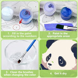 Reivworl Paint by Numbers Kit for Kids with Frame and Easel, Panda Paint by Number Kids Age 5-8-12, Paint by Numbers Gifts and Home Decor (8X8 Inch) Reivworl