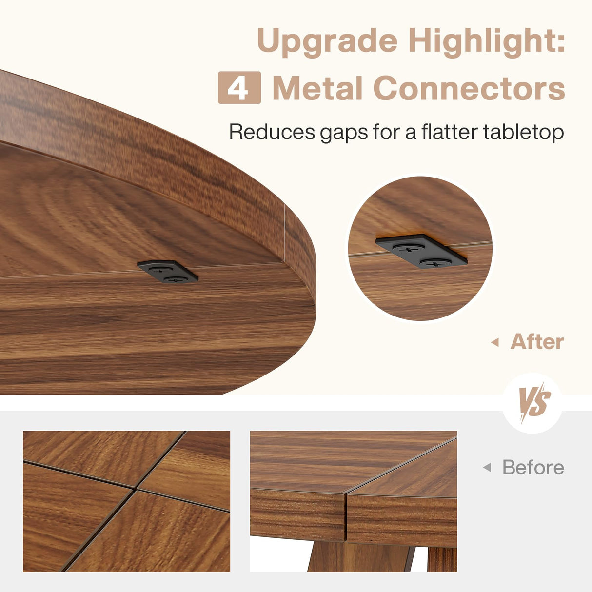 Tribesigns 47-Inch Round Conference Table for 4-6 People, Wooden Meeting Room Table with Thicken Tabletop and Wood Base (Walnut) Tribesigns