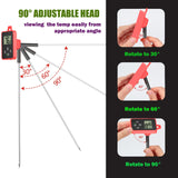 Digital Candy Thermometer with Pot Clip,Alarm Function,10'' Long Probe,Rotatable Display, Programmable Instant Read Food Candy Thermometer for Candy Making,Candle Smoker, Oil Cooking Efeng