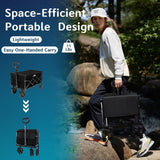 RoveStep Collapsible Folding Wagon - Heavy Duty Utility Cart, Large Capacity, Compact Fold, All-Terrain Wheels, 380 lbs Load for Camping, Garden, Beach, Outdoor Sports, Shopping, Picnic, Easy Storage RoveStep
