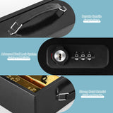 KYODOLED Fireproof Lock Box for Documents, Dual Combination and Key Lock Security with Carrying Handle, Metal Strong Safe Box to Keep Personal Items,Documents, Exterior 12.8" x 8.4" x 4.5", Black KYODOLED