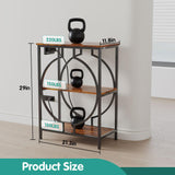 HavenlyYouth 10 Gallon Aquarium Stand with Power Outlet, 3 Tier Heavy Duty Metal Fish Tank Stand with Storage, Fish Tank Table for Home Office, 21.3" x 11.8" x 29", Rustic Brown HavenlyYouth