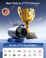 2025 Ecogenix Tesla to J1772 Charging Adapter (Max 80A, 240V) J1772 EV Adapter to Tesla Charger, Adapter Compatible with Tesla High Powered Connectors, Destination Chargers, Mobile Connectors (Silver) Ecogenix