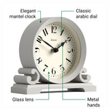 JONES CLOCKS® Saloon Mantel Clock |Traditional Double Scroll Design |French Navy |Contemporary Classic Style for Desk, Table, Shelf or Bedside JONES CLOCKS