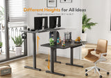 Claiks Standing Desk with Drawers, Stand Up Electric Standing Desk Adjustable Height, Sit Stand Desk Computer Workstation, 48 Inch, Black Claiks