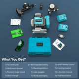 Laser Level, Elikliv Laser Level 360 Self Leveling, 200Ft Green Laser Level Lines Tool, 4x360° Cross Line Laser, Self Leveling Laser Level for Construction＆Picture Hanging,Rechargeable Batterie(16Hrs) Elikliv