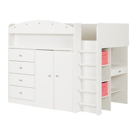 South Shore Tiara Loft Bed with Desk, Twin South Shore