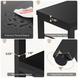 Tribesigns 55-Inch Industrial Sofa Table, 3-Tier Console Table with Metal Frame and Open Shelves, Modern Decorative Shelf, Open TV Shelf for Living Room, Entryway, Hallyway (Black) Tribesigns