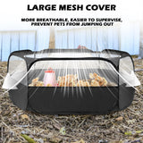 UWE Small Animal Playpen, Chicken Brooder Box with Cover Top, Portable Outdoor Exercise Pet Cage Tent, Waterproof Breathable Pet playpen Indoor for Chick Ktiien Bunny Hamster Guinea Pig, Black UWE