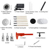 RELMON Mini CNC Lathe Machine Tool, Mini Lathe Beads Polisher Machine Kit, DIY Wood Lathe Milling Machine Grinding Polishing Beads Drill Rotary Tool Set, Grey RELMON