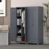 GEDELITE Metal Garage Storage Cabinets - 65" Broom Closet Storage Cabinet with Doors and Shelves,Utility Cleaning Supply Cabinet for Garage,Laundry,Office,Home (Gray, 65" H) GEDELITE