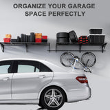 QKOSMTL 2x5.5 ft Garage Wall Shelving Garage Storage Shelving Wall Mounted,Loads 100 lbs Heavy Duty Wall Mounted Metal Garage Shelves (Suitable for Concrete Walls) QKOSMTL