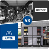 Fesbos 73" Metal Cabinet-Black&Gray Heavy Duty Rolling Storage Cabinet Steel Tool Cabinets with Wheels, Shelves, Lockable Doors and Drawers- for Garage, Pantry, Warehouse - Assembly Required Fesbos