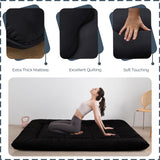 MAXYOYO 6" Extra Thick Japanese Floor Mattress Futon Mattress, Foldable Mattress Tatami Pad Floor Mattress for Adults Floor Bed Roll Up Mattress Guest Mattress, Black, Full MAXYOYO
