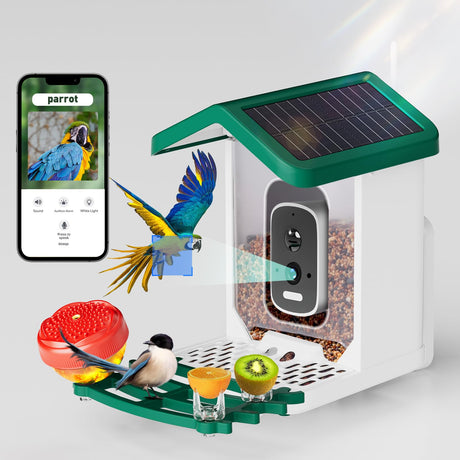 Smart Bird Feeder with Camera Solar Powered, 2.5K HD AI Identify Species, Smart Bird House with Cam, Auto Capture Animal Videos, Instant Notifications, Gift for Animal Lovers and Mom Dad Bsemax