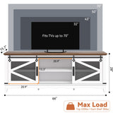 IDEALHSOUE Farmhouse TV Stand 75 Inch Entertainment Center White TV Console Modern Media Furniture Wood TV Console Cabinet with Sliding Barn Door and Adjustable Shelf for Living Room Bedroom IDEALHOUSE