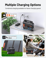 BROWEY Portable Power Station 300W(Peak 600W), 288Wh Solar Generator＆USB-C PD100W, LiFePO4 Battery Backup, 110V Pure Sine Wave AC Outlet, for CPAP Outdoor Camping Travel Emergency Home Use BROWEY