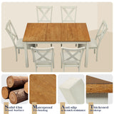 YUMPIE 7-Piece Dining Table Set for 6 People, 60" Wood Dining Kitchen Table & Chairs Set, Kitchen Table with Upholstered Chairs, Perfect for Restaurant YUMPIE