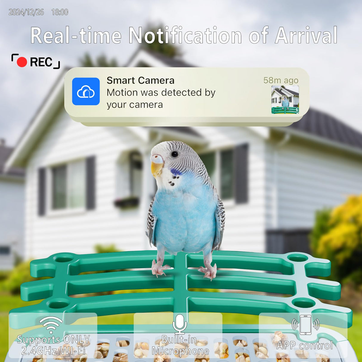 Smart Bird Feeder with Camera Solar Powered, 2.5K HD AI Identify Species, Smart Bird House with Cam, Auto Capture Animal Videos, Instant Notifications, Gift for Animal Lovers and Mom Dad Bsemax