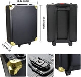899 pcs Aluminum Trolley Case Tool Set, Removable Portable Hand Toolbox Set with 4 Drawers and Wheels for Household Repairs, Auto Maintenance, Construction, Garden (Black) Fetuero