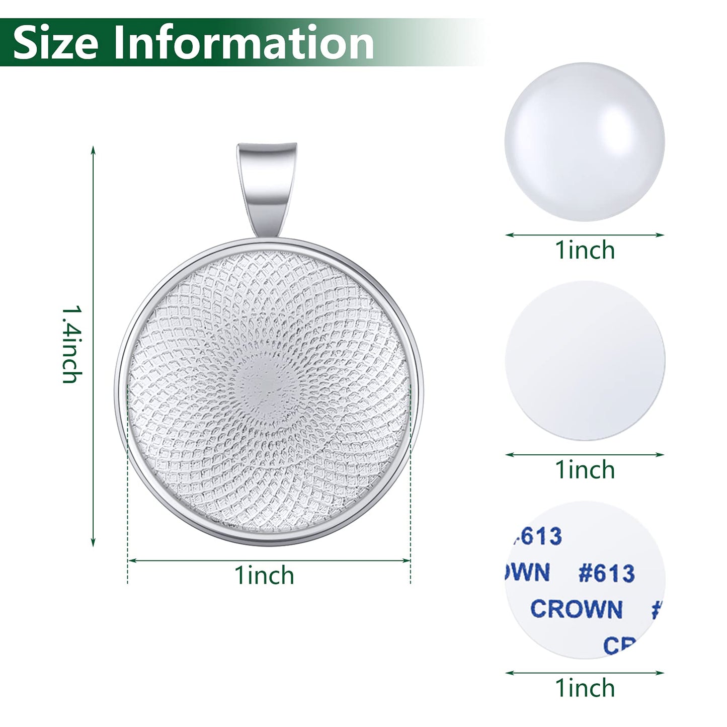 120 Pieces Sublimation Pendant Trays Set Sublimation Pendant Blanks Includes 30 Round Bezel Blank Trays 30 Transparent Glass Cabochons 30 Round Aluminum Sheets 30 Adhesive Sheets for Jewelry Making