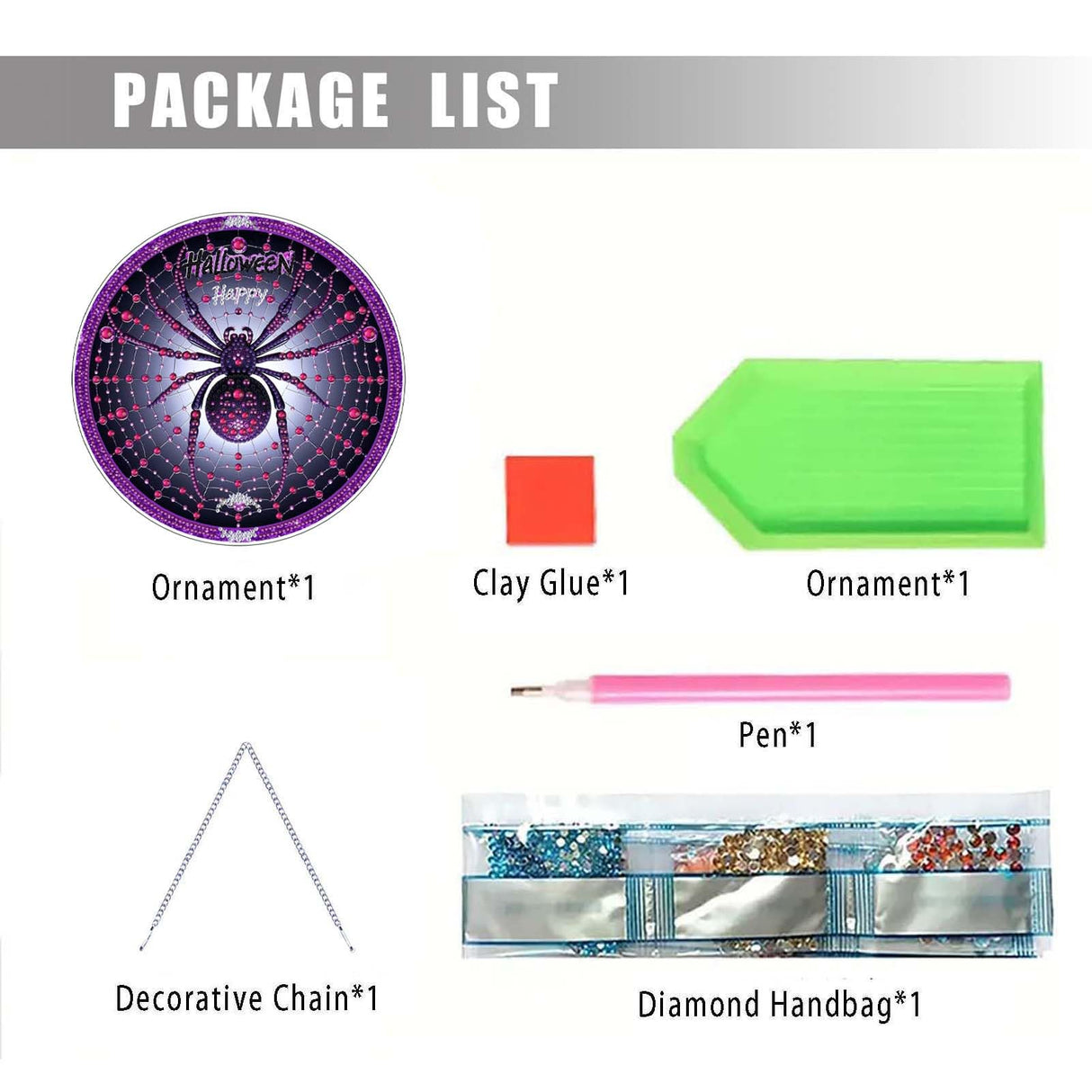 Halloween Diamond Art Painting Kit, Hanging Double Sided Diamond Art Suncatchers, Horror Diamond Art Painting Crafts Gift, DIY 3D Special Gem Diamond Dot Kit for Adults, Box Package (Purple-Spider) TSRUVYL