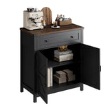 ChooChoo Kitchen Storage Cabinet, Coffee Bar Cabinet, Farmhouse Buffet Sideboard with Drawer for Kitchen, Living Room, Black ChooChoo