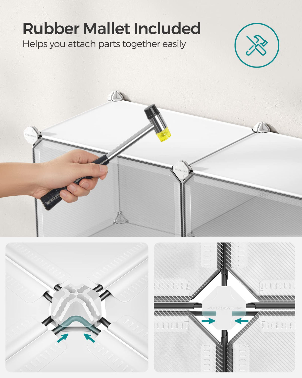 SONGMICS Shoe Rack Organizer, 6-Tier Shoe Storage Cabinet for Closet and Entryway, Holds 24 Pairs of Shoes, Adjustable, White ULPC033W01 SONGMICS