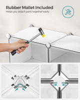 SONGMICS Shoe Rack Organizer, 6-Tier Shoe Storage Cabinet for Closet and Entryway, Holds 24 Pairs of Shoes, Adjustable, White ULPC033W01 SONGMICS