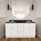Design House Brookings 60 Inch Bathroom Vanity, Ready to Assemble, Solid Wood, Sherwin Williams® White, 599019-WHT Design House