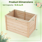 Giantex Wood Raised Garden Bed, 40"x25"x26" Elevated Planter Box w/Open-Ended Base for Deep-Rooted Plant Vegetable Fruit Flower, Outdoor Solid Wood Planter for Patio Backyard (1,40"x25"x26") Giantex