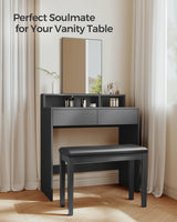 SONGMICS Wooden Duet Piano Bench with Padded Cushion and Music Storage Compartment, Piano Chair Seat, Black ULPB75BK SONGMICS