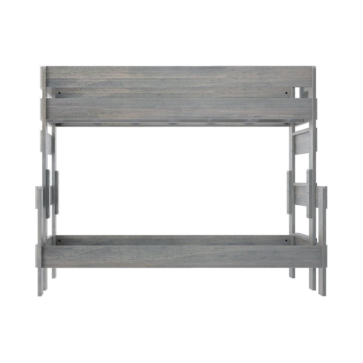 Max & Lily Twin-Over-Full Solid Wood Bunk Bed in Driftwood Finish Max & Lily