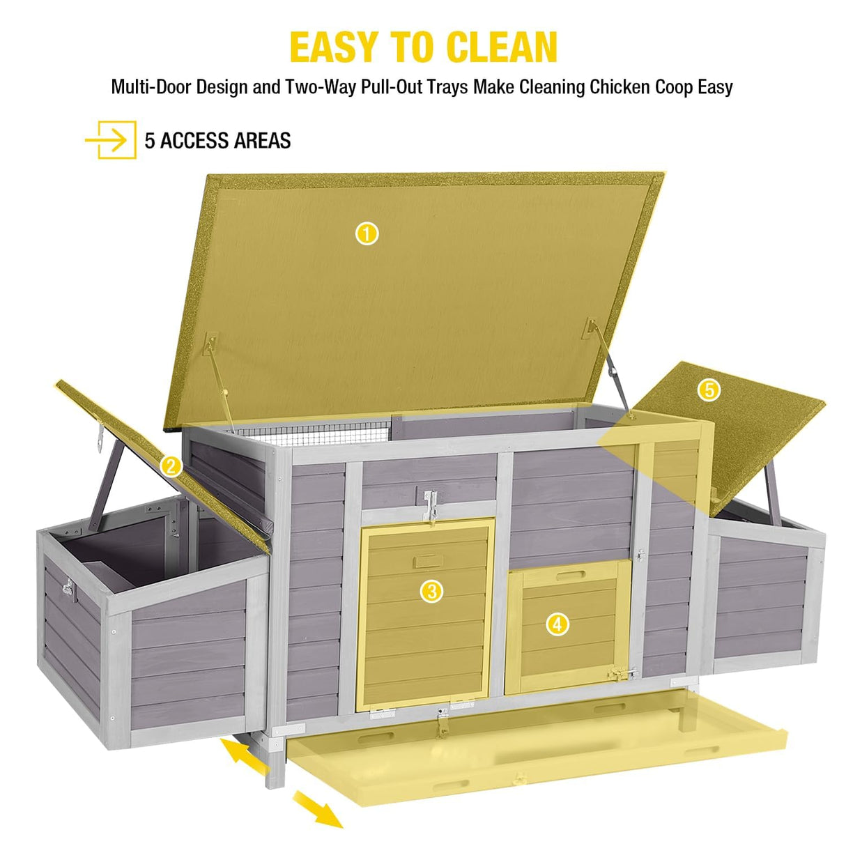 Aivituvin Chicken Coop with Two Nesting Boxes Large Wooden Hen House Outdoor Weatherproof Rabbit Hutch Duck Cage (AIR69) Aivituvin