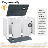 UDPATIO Outdoor Storage Cabinet 35 Cu Ft, Resin Horizontal Outdoor Trash Can Storage Box Lockable Shed 4 x 2 ft for Garbage, Garden Tools, Lawn Mowers UDPATIO