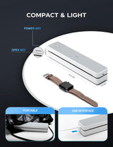 PRT Portable Printer Wireless for Travel, Bluetooth Thermal Printer Support 8.5" X 11" US Letter A4 A5, Compatible with iPhone, Android & Laptop, Inkless Printer for Office, Home, School, White PRT