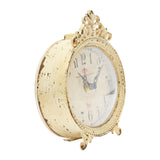 Creative Co-Op Distressed Pewter Mantel Clock, Cream Creative Co-Op