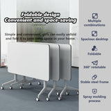 HSHBDDM Folding Conference Table Foldable Conference Table, Conference Rooms Flip Top Mobile Training Table, Folding Flip Top Office Meeting Table Mobile Conference Table for Office,Meeting Room HSHBDDM