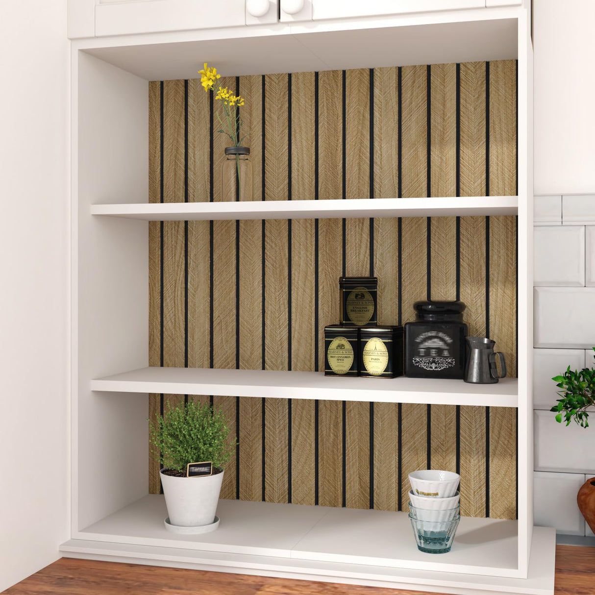 STICKEEP 3D Brown Wood Panels for Walls 120" x 12" Acoustic Slat Wall Paneling Peel and Stick Wood Panels Self Adhesive Flexible Wooden Slat Wallpaper for Bedroom Living Room Wall Decor Ceiling STICKEEP