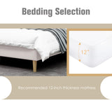 AGARTT Upholstered Platform Bed Frame Twin Size with Headboard and Footboard/Wooden Slats Support/No Box Spring Needed/Easy Assembly,Beige Velvet AGARTT
