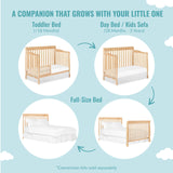 Dream On Me Ashton 4-In-1 Convertible Crib In Natural, Greenguard Gold, JPMA Certified, Non-Toxic Finishes, Features 4 Mattress Height Settings, Made Of Solid Pinewood Dream On Me