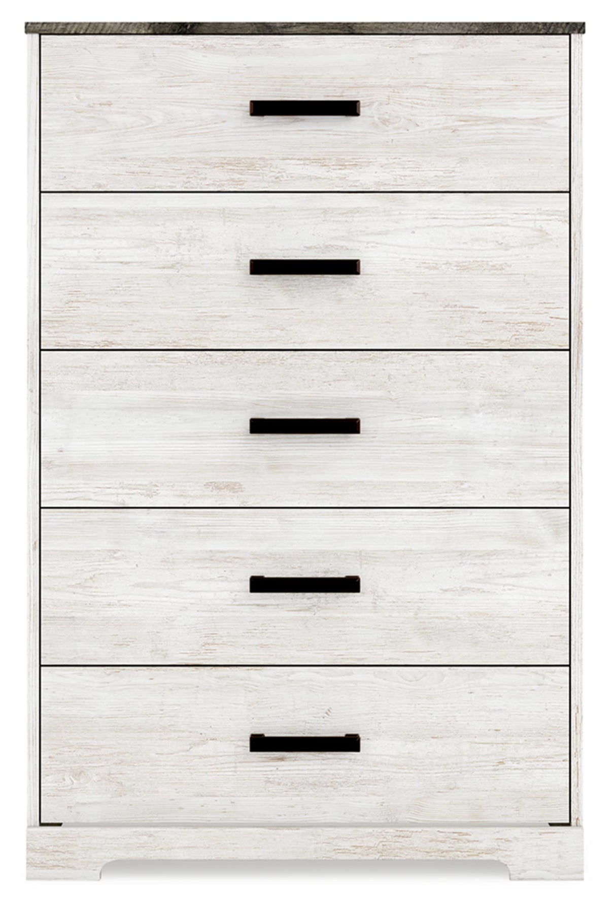 Signature Design by Ashley Shawburn Rustic 5 Drawer Chest of Smooth-Gliding Drawers and Safety Stop, White & Gray Signature Design by Ashley