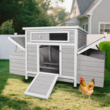 KEWASHIGOODS 58" Chicken Coop,Outdoor Large Chicken Coop with 6 Nesting Boxes,Weatherproof Poultry Cage,Removable Tray for Farm, Backyard KEWASHIGOODS