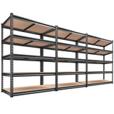 REIBII 2000LBS Garage Shelving Heavy Duty 72''H Storage Shelves Heavy Duty Shelving 5 Tier Metal Shelves, Adjustable Metal Shelving Unit for Basement Pantry 35.5" W x72 H x 15.8" D 3 Pack REIBII