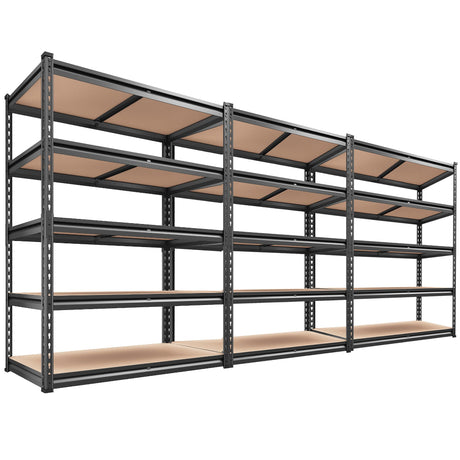 REIBII 2000LBS Garage Shelving Heavy Duty 72''H Storage Shelves Heavy Duty Shelving 5 Tier Metal Shelves, Adjustable Metal Shelving Unit for Basement Pantry 35.5" W x72 H x 15.8" D 3 Pack REIBII