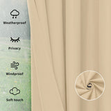 Easy-Going Outdoor Curtains Waterproof Windproof Weatherproof Curtain for Patio, Cabana, Porch, Pergola and Gazebo, Grommet Top and Tab Bottom Drape, 1panel, 54x84 inch, Beige Easy-Going